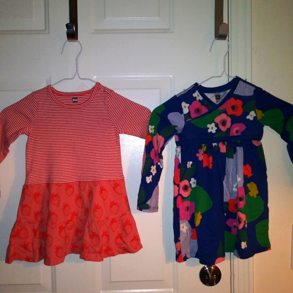 Lot of three girls dresses fall tea leggings size three